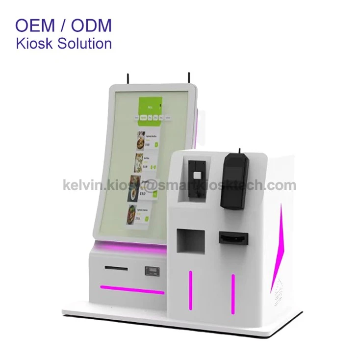 Desktop Self Check Out Payment Curved Screen Kiosk high quality