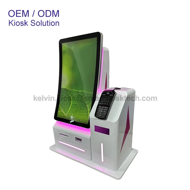 Desktop Self Check Out Payment Curved Screen Kiosk factory