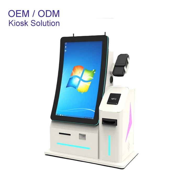 Masaüstü Otomatik Ödeme Ödeme Kavisli Ekran Kiosku